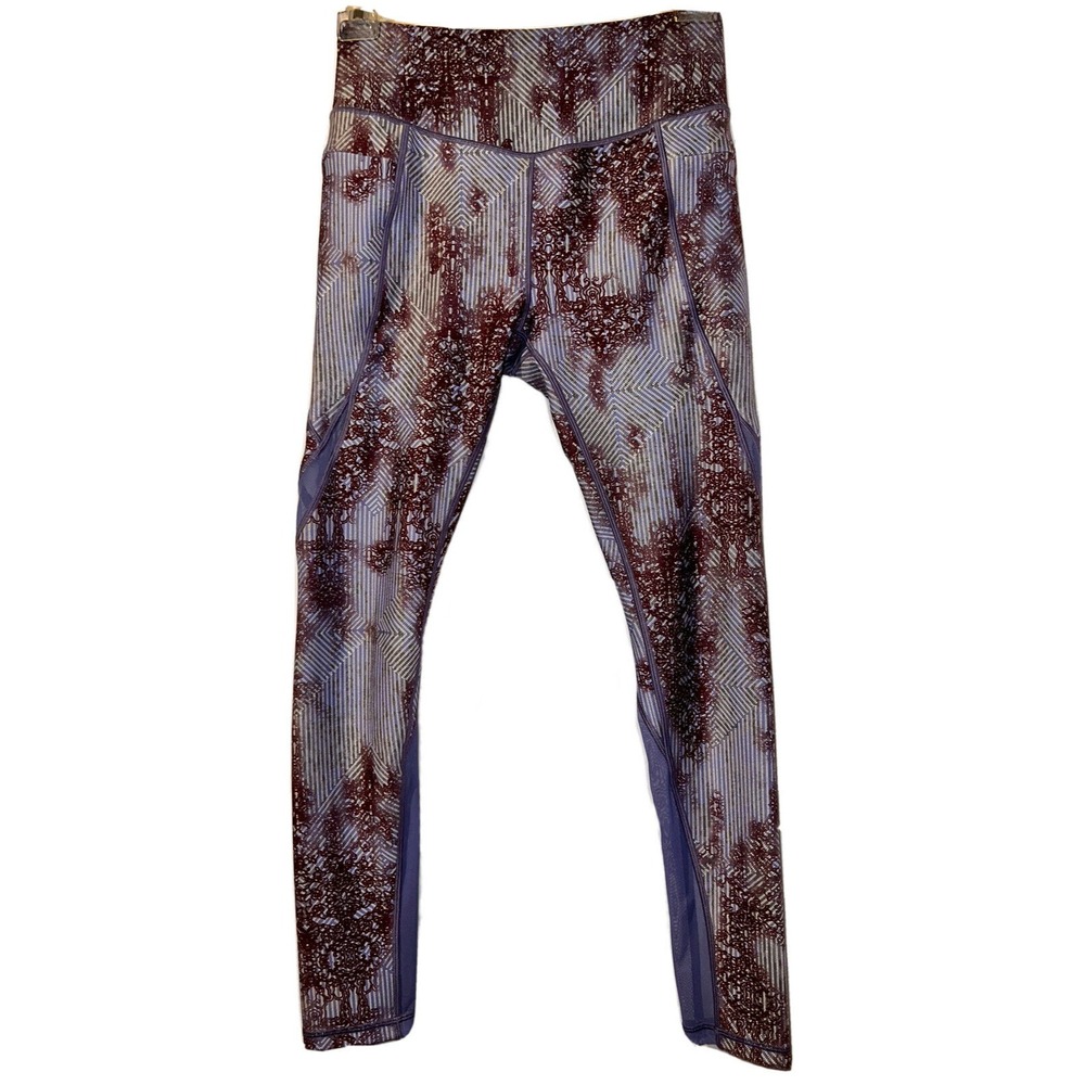 CALIA By Carrie Underwood Pants Size M Medium Plum Purple Blue Mesh Hem Legging